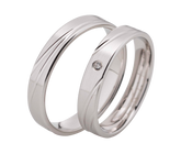 Linden Trauringe / Eheringe Boppelsen mit funkelnder W/si-Diamant - 252/253